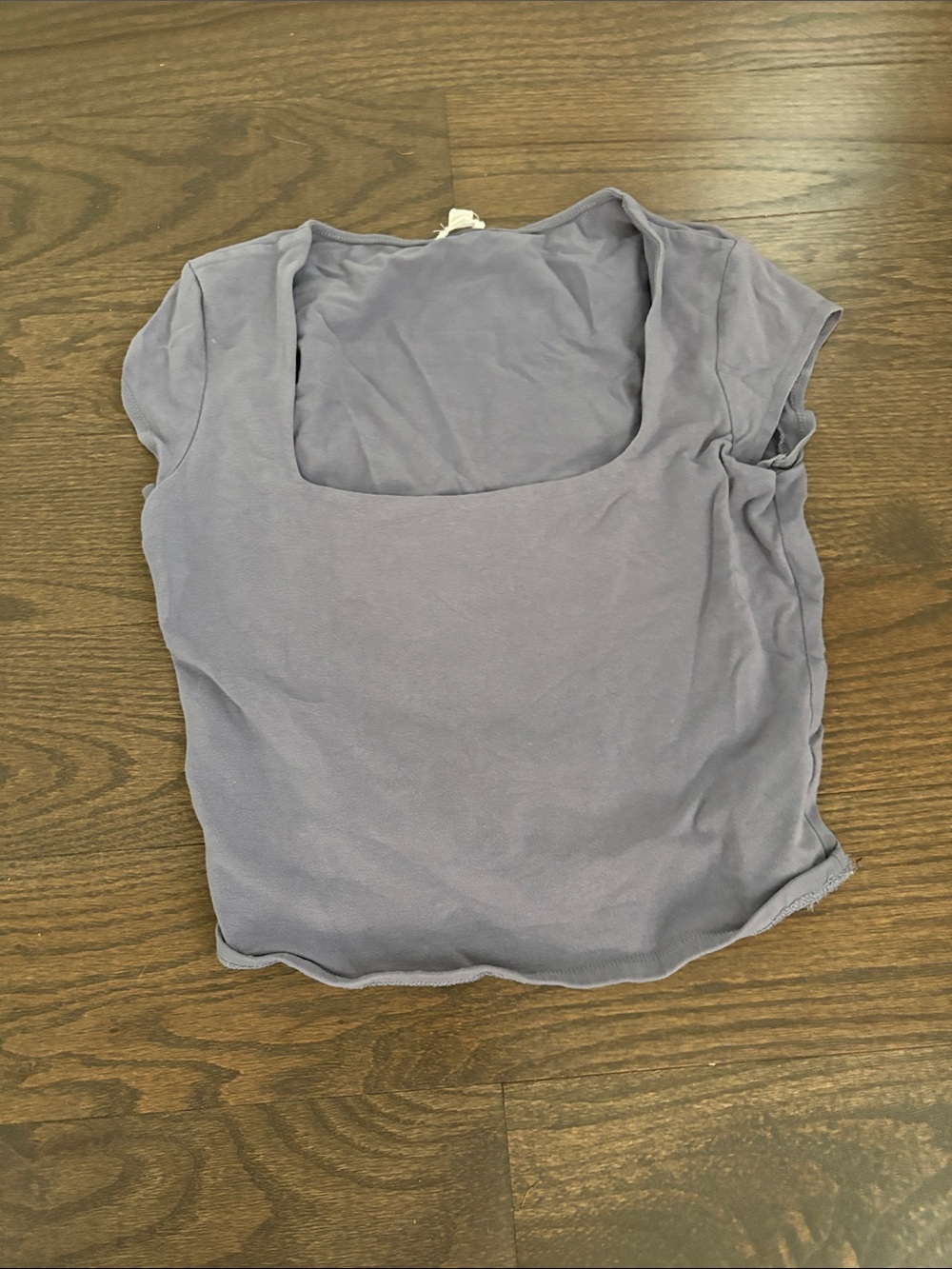 Garage Lavender Square-Neck Short Sleeve Top